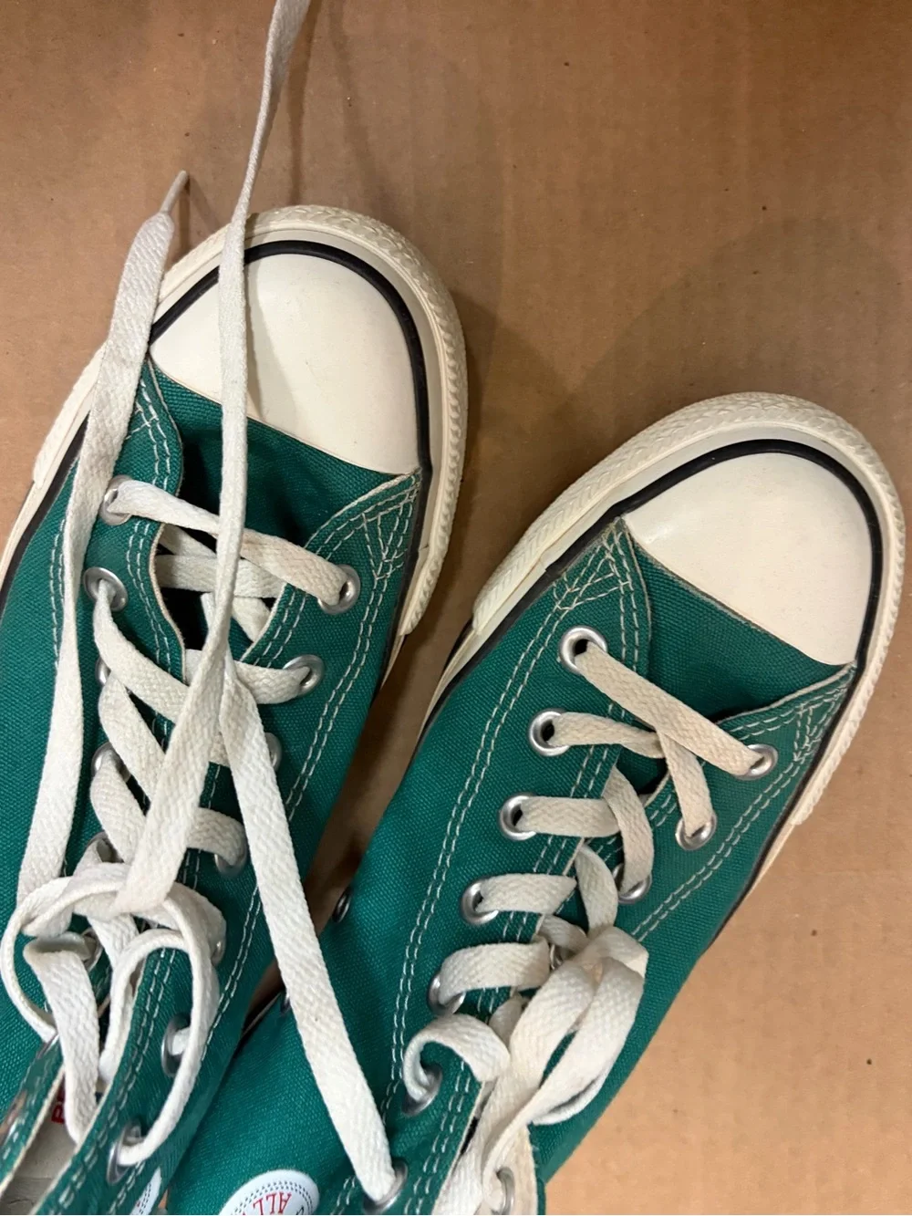 Converse Green and White High-Top Sneakers - Picture 8 of 9